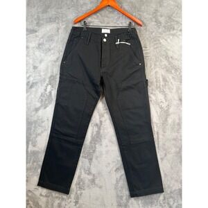 FRAME Jeans Mens 33x30 Black Double Knee Cargo Carpenter Workwear Denim NWOT